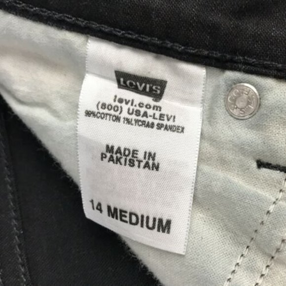 Levi's 512 Slimming Boot Cut Women Size 14 Black Denim Mid Rise Jeans Y2K Style - Picture 8 of 9